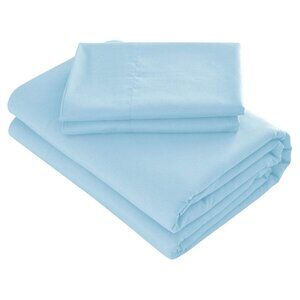 Microfiber Deep Pocket Fitted 4 Piece Full Size Sheet Set Baby Blue Solid